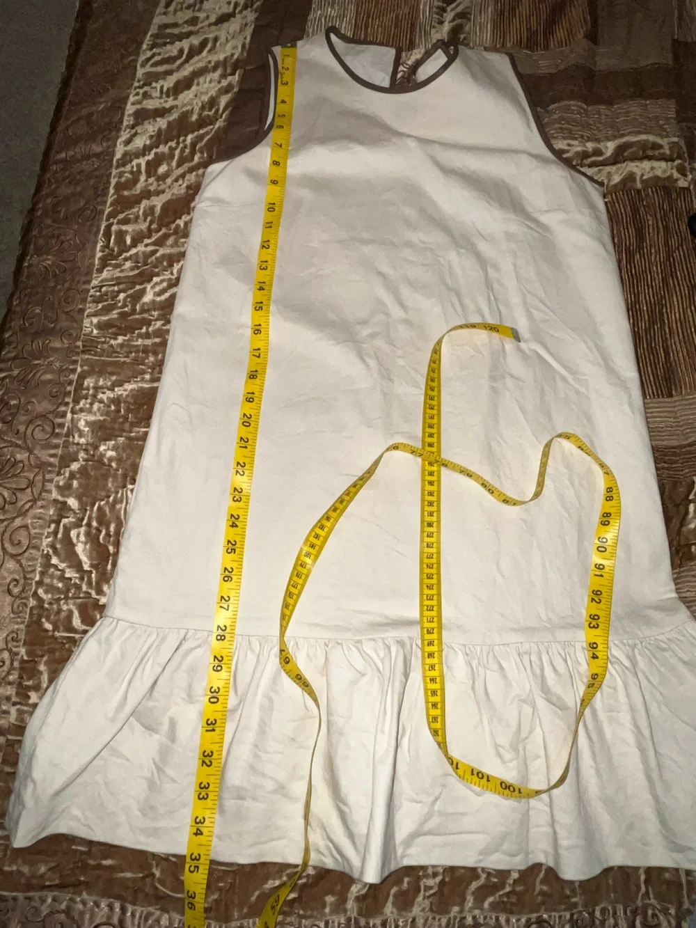 Kate Spade New York drop waist dress with brown trim